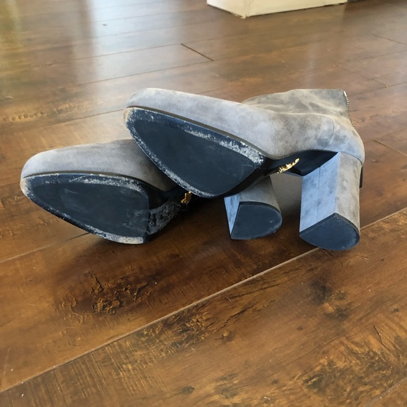 Prada Grey Suede Booties 37.5 - Picture 4 of 4